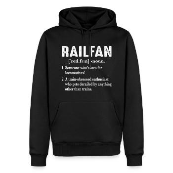 Railfan definition For Train Driver Transporter - Men’s Premium Organic Hoodie - black - Front - Nico (187cm)