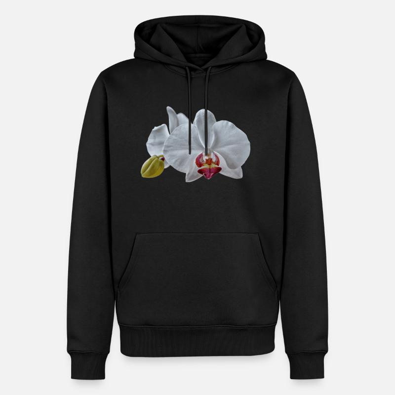 Fleurs d’orchidées blanches - Sweat à capuche Premium bio Homme - noir