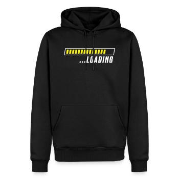 loading ladebalken symbol - Männer Premium Bio Hoodie - Schwarz - Vorne - Nico (187cm)