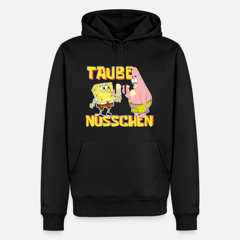 SpongeBob Schwammkopf Taube Nüsschen Patrick Eis - Männer Premium Bio Hoodie - Schwarz