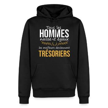 Les meilleurs deviennent trésoriers | métier - Sweat à capuche Premium bio Homme - noir - Devant - Nico (187cm)