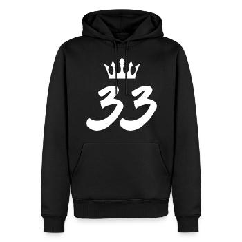 33 Couronne numérique - Sweat à capuche Premium bio Homme - noir - Devant - Nico (187cm)