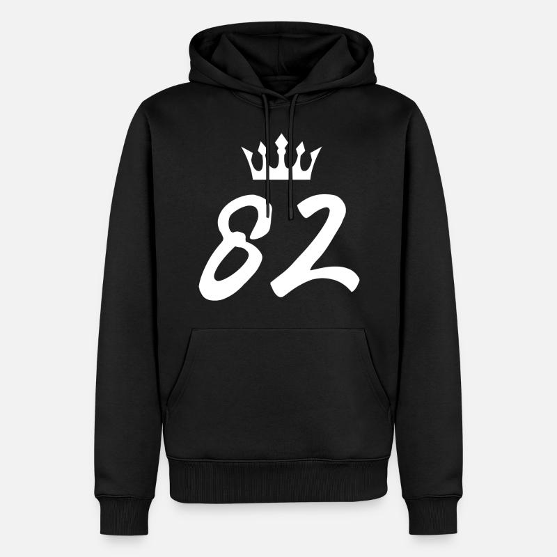 82 Couronne numérique - Sweat à capuche Premium bio Homme - noir