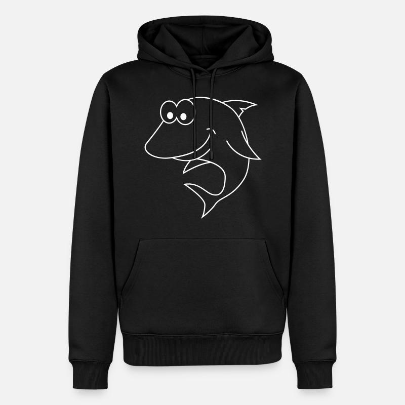 Requin Comic Animal - Sweat à capuche Premium bio Homme - noir
