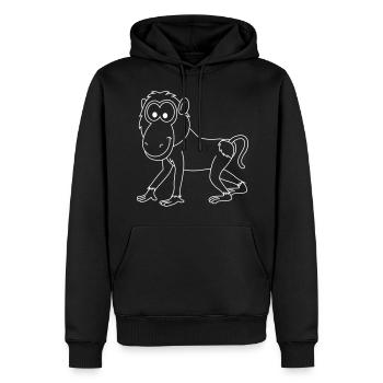Monkey affe comic - Männer Premium Bio Hoodie - Schwarz - Vorne - Nico (187cm)