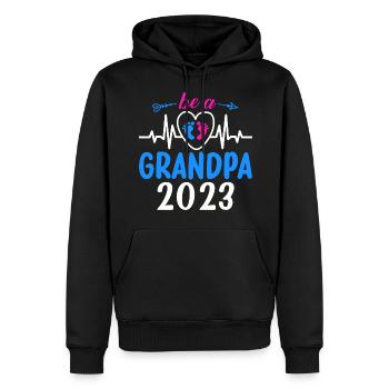 Werdender Opa 2023, 2023 werde ich Opa, 2023 Opa - Männer Premium Bio Hoodie - Schwarz - Vorne - Nico (187cm)