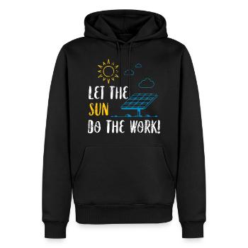 Solar Energy Solar Panels Let The Sun Work Funny S - Men’s Premium Organic Hoodie - black - Front - Nico (187cm)