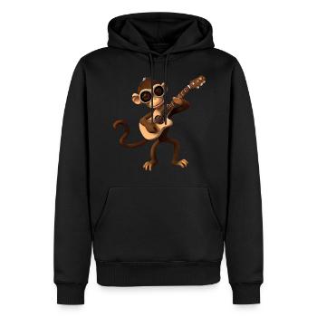 Monkey guitarist - Men’s Premium Organic Hoodie - black - Front - Nico (187cm)
