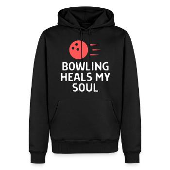 Bowling Dictons Bowling Bowler Skittles Cadeau - Sweat à capuche Premium bio Homme - noir - Devant - Nico (187cm)