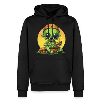 Alien Außerirdischer Burger Hot Dog Fast Food Suns - Männer Premium Bio Hoodie - Schwarz - Vorne - Nico (187cm)