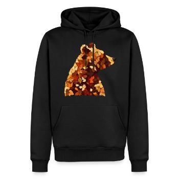 Ours d’automne: conception colorée du feuillage et des feuilles - Sweat à capuche Premium bio Homme - noir - Devant - Nico (187cm)