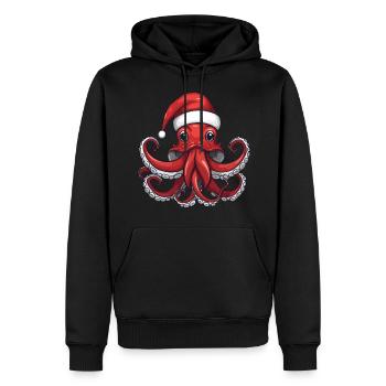 Oktopus Krake Weihnachten Tier - Männer Premium Bio Hoodie - Schwarz - Vorne - Nico (187cm)