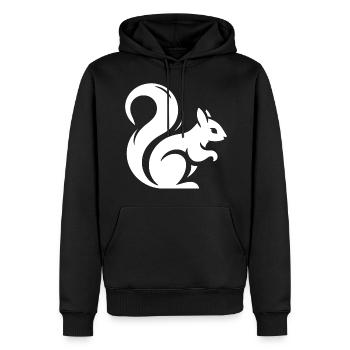 Minimalist Squirrel Silhouette - Men’s Premium Organic Hoodie - black - Front - Nico (187cm)