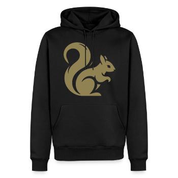 Minimalist Squirrel Silhouette - Men’s Premium Organic Hoodie - black - Front - Nico (187cm)