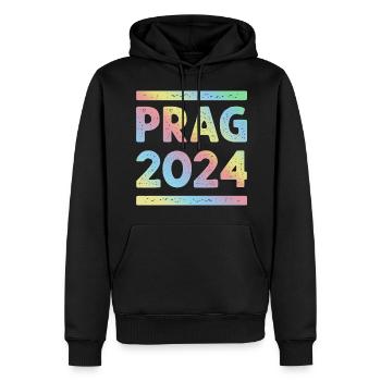 Prag 2024 Bunt Urlaub Team - Männer Premium Bio Hoodie - Schwarz - Vorne - Nico (187cm)