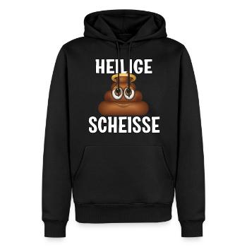 Heiligige Scheisse - Männer Premium Bio Hoodie - Schwarz - Vorne - Nico (187cm)