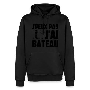 J’peux pas j’ai bateau - Sweat à capuche Premium bio Homme - noir - Devant - Nico (187cm)