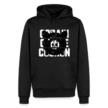 Copain comme cochon - Sweat à capuche Premium bio Homme - noir - Devant - Nico (187cm)