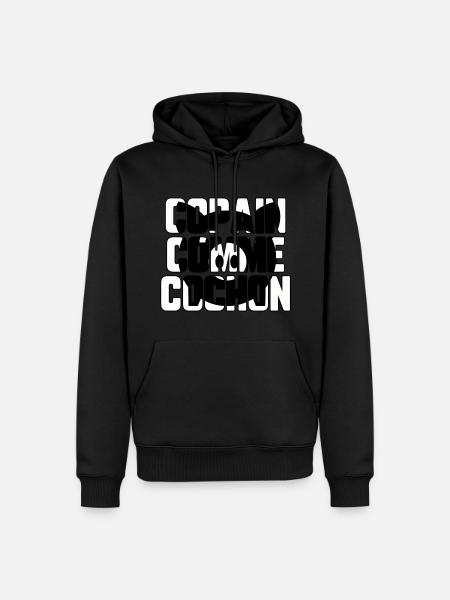 Copain comme cochon - Sweat à capuche Premium bio Homme - noir