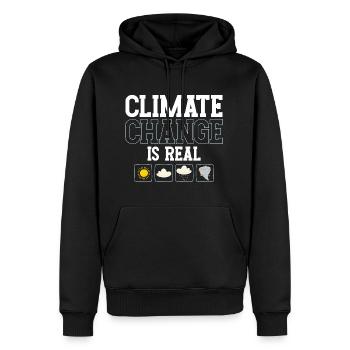 Climate Change Is Real Global Warming Climate Gift - Men’s Premium Organic Hoodie - black - Front - Nico (187cm)
