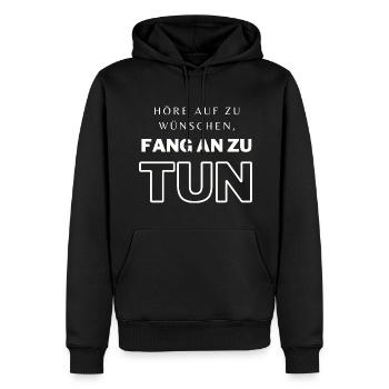 POSITIVE EINSTELLUNG MINDSET Motivation - Männer Premium Bio Hoodie - Schwarz - Vorne - Nico (187cm)