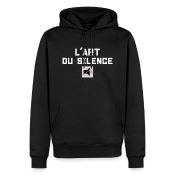 L'Art Du Silence - Sweat à capuche Premium bio Homme - noir - Devant - Nico (187cm)