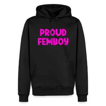 Proud Femboy - Männer Premium Bio Hoodie - Schwarz - Vorne - Nico (187cm)