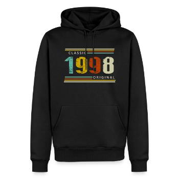 Birthday, Classic of 1998 Original, Retro - Men’s Premium Organic Hoodie - black - Front - Nico (187cm)