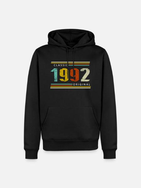Birthday, Classic of 1992 Original, Retro - Men’s Premium Organic Hoodie - black