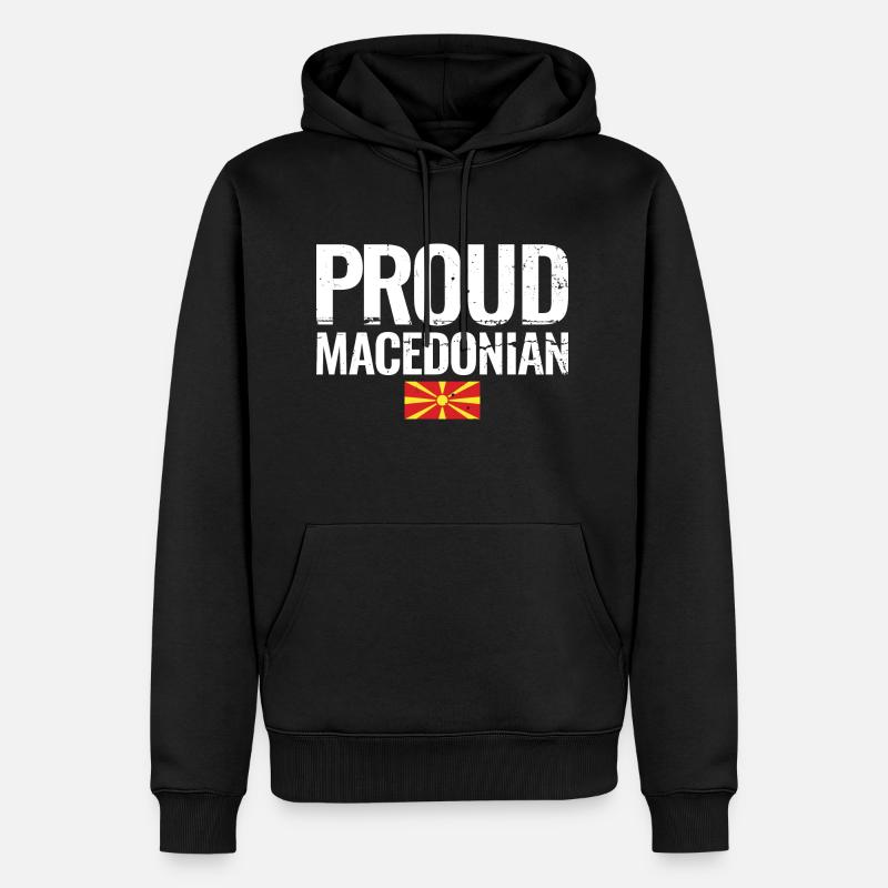 Fier drapeau macédonien macédonien - Sweat à capuche Premium bio Homme - noir