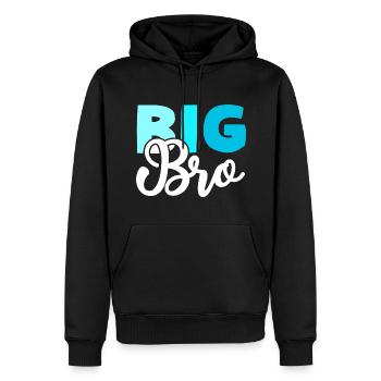 BIG BRO Bruder - Männer Premium Bio Hoodie - Schwarz - Vorne - Nico (187cm)