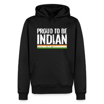 Fier d’être Indian Indian Flag India - Sweat à capuche Premium bio Homme - noir - Devant - Nico (187cm)