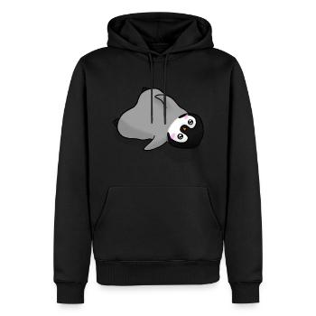 Kawaii Penguin Anime - Sweat à capuche Premium bio Homme - noir - Devant - Nico (187cm)