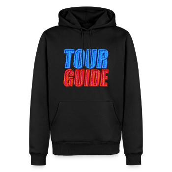 Guide touristique | Explorez le monde avec style - Sweat à capuche Premium bio Homme - noir - Devant - Nico (187cm)