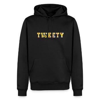 Looney Tunes Titi Typographie de camouflage - Sweat à capuche Premium bio Homme - noir - Devant - Nico (187cm)