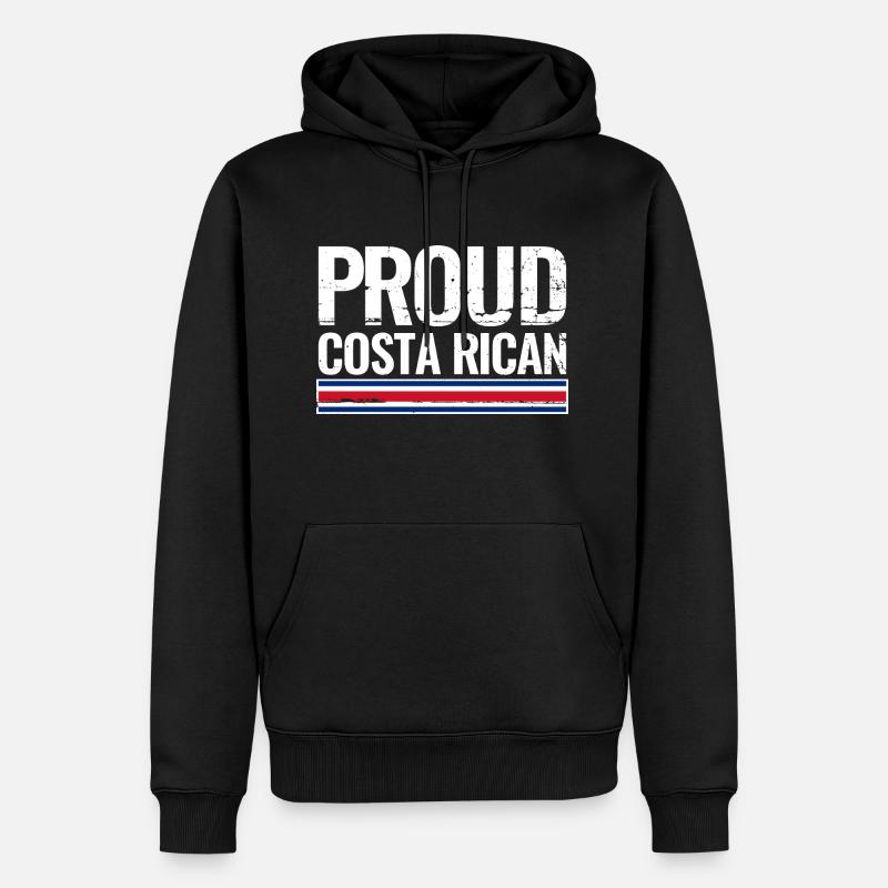 Fier drapeau du Costa Rica - Sweat à capuche Premium bio Homme - noir