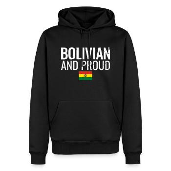 Bolivien et fier Bolivie drapeau bolivien - Sweat à capuche Premium bio Homme - noir - Devant - Nico (187cm)