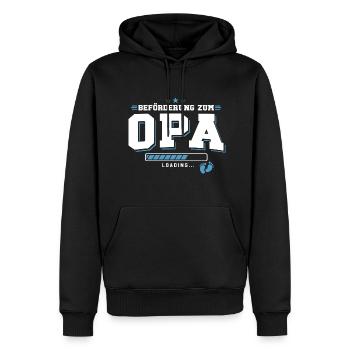 Beförderung zum Opa loading - Männer Premium Bio Hoodie - Schwarz - Vorne - Nico (187cm)