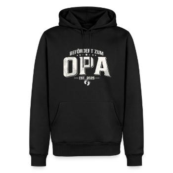 Befördert zum Opa 2025 - Männer Premium Bio Hoodie - Schwarz - Vorne - Nico (187cm)