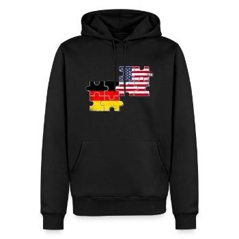 Deutschland USA Flagge Amerikanisch Deutsch - Männer Premium Bio Hoodie - Schwarz - Vorne - Nico (187cm)