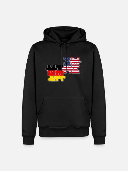 Germany USA Flag American German - Men’s Premium Organic Hoodie - black