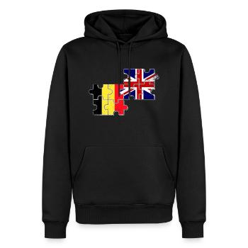 Belgium Great Britain Flag Belgian British - Men’s Premium Organic Hoodie - black - Front - Nico (187cm)