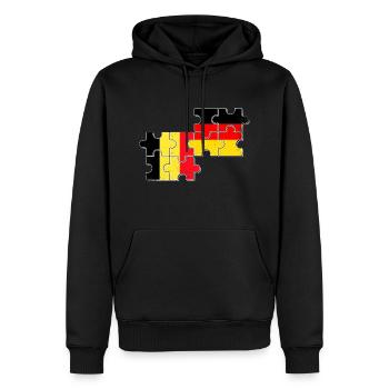 Belgien Deutschland Flagge Belgisch Deutsch - Männer Premium Bio Hoodie - Schwarz - Vorne - Nico (187cm)