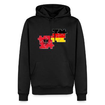 Albania Germany Flag Albanian German - Men’s Premium Organic Hoodie - black - Front - Nico (187cm)
