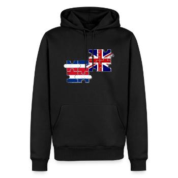 Costa Rica Drapeau de la Grande-Bretagne - Sweat à capuche Premium bio Homme - noir - Devant - Nico (187cm)