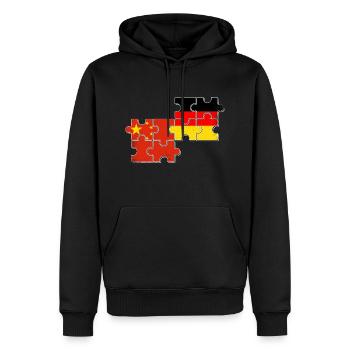 China Deutschland Flagge Chinese Deutscher - Männer Premium Bio Hoodie - Schwarz - Vorne - Nico (187cm)