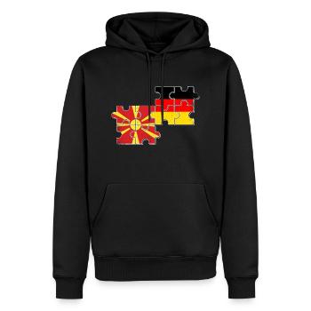 Nordmazedonien Deutschland Flagge - Männer Premium Bio Hoodie - Schwarz - Vorne - Nico (187cm)