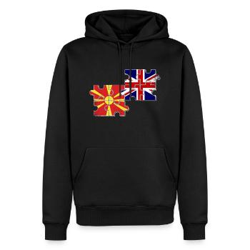Nordmazedonien Großbritannien Flagge - Männer Premium Bio Hoodie - Schwarz - Vorne - Nico (187cm)