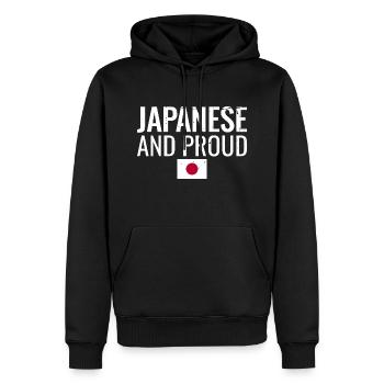 Japonais et fier Japon Drapeau japonais Japonais - Sweat à capuche Premium bio Homme - noir - Devant - Nico (187cm)