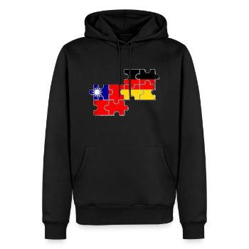 Taiwan Deutschland Flagge - Männer Premium Bio Hoodie - Schwarz - Vorne - Nico (187cm)